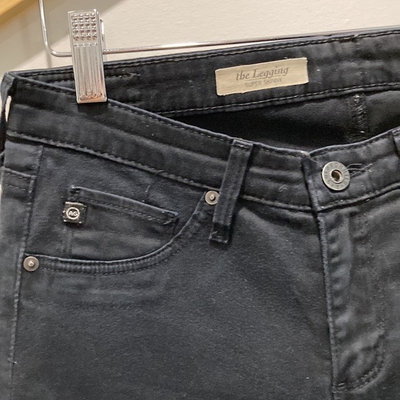 Ag Adriano Goldschmied The Leggings Super Skinny Black Jeans Size 26R - Picture 12 of 14